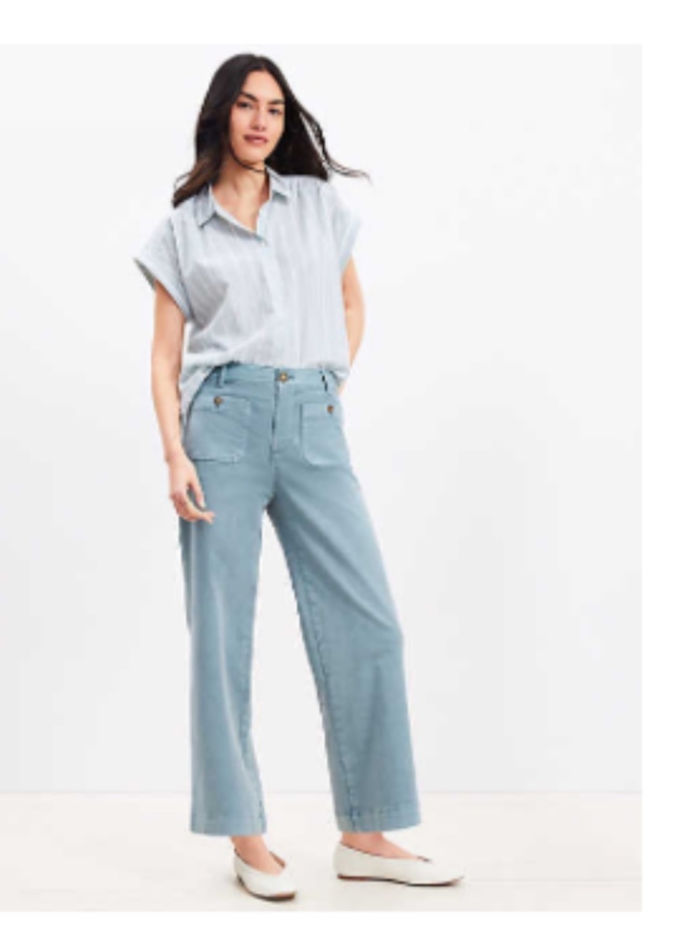 Loft Palmer Wide Leg Crop pants in twill size 4 Tall Brand new with tags
